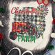 Christmas Farm Scene Bleached Graphic Tee