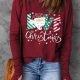 Christmas Love Red Santa Claus Thumbhole Sleeve Top