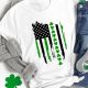 Clover and Flag Print St. Patrick's Day Crewneck T-Shirt