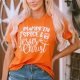 Divine Pumpkin Spice & Jesus Christ Graphic Tee in Tangy Orange