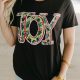 Holly Joy Black Christmas Graphic Tee