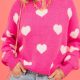 Knit Single-Breasted Heart Cardigan Sweater -Bishop – Barcelet – Closed – Scoop – Jewel