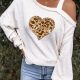 Leopard Love Asymmetrical One Sleeve Beige Top